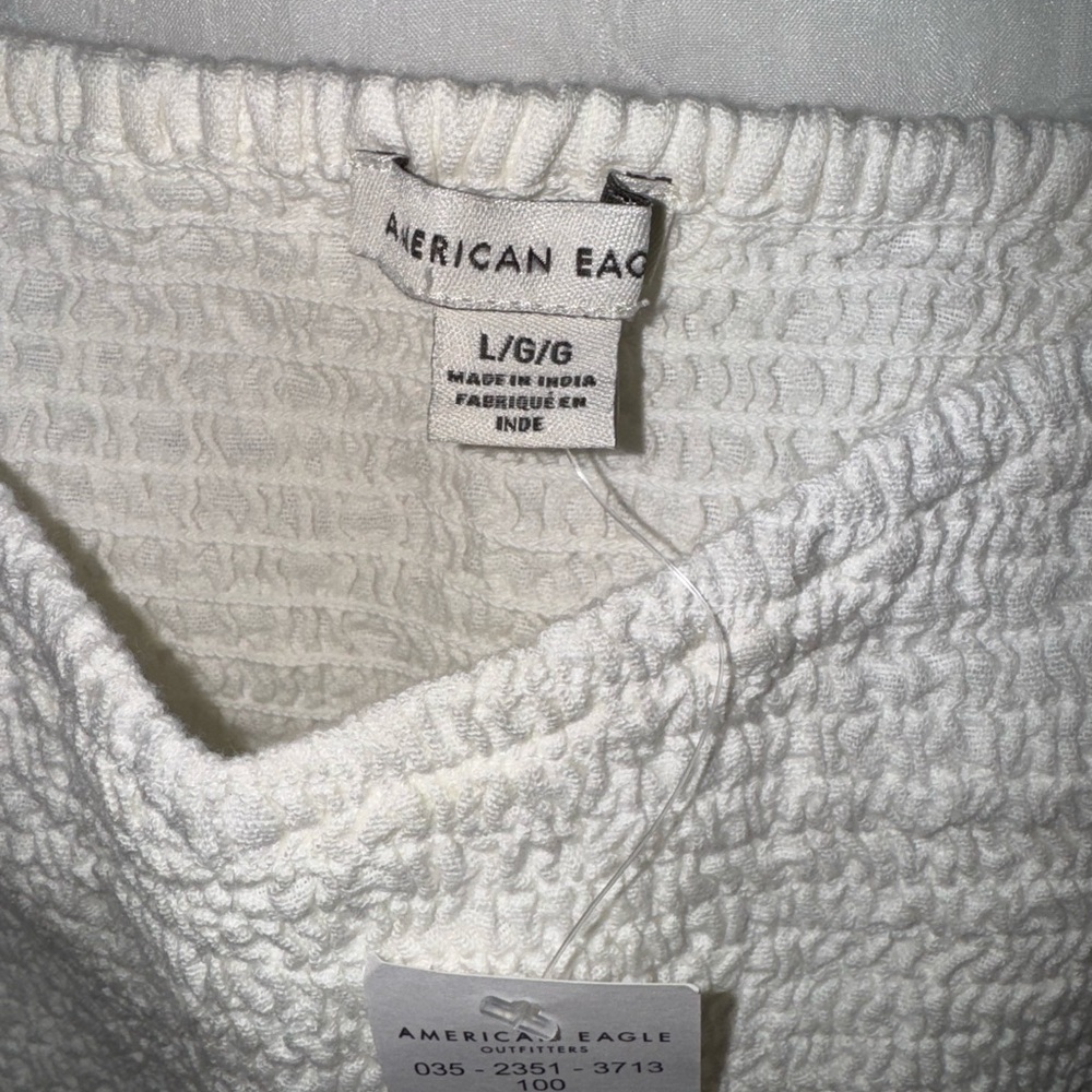 American Eagle Outfitters White Puff Sleeve Blouse - Picture 2 of 3